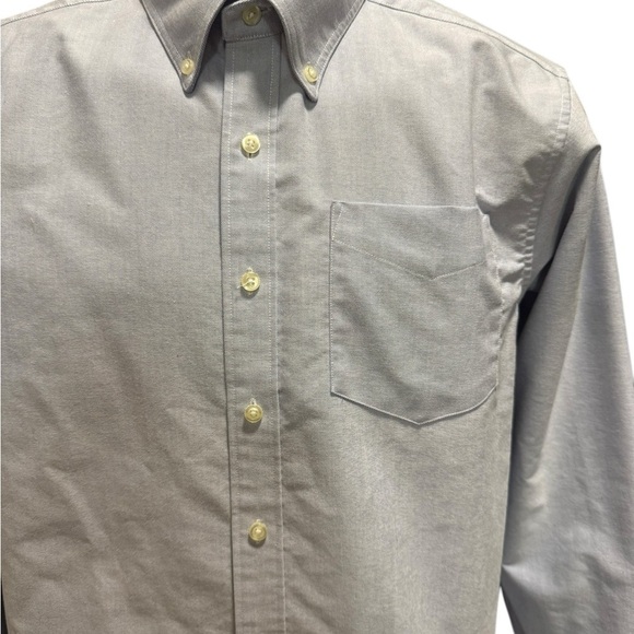 Lands' End Men's Button Dress Shirt Size 20 Gray Speckled Preppy Classic Career - Picture 6 of 11